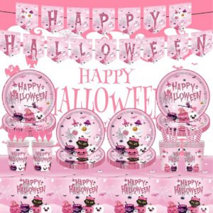 Pink Halloween party decorations